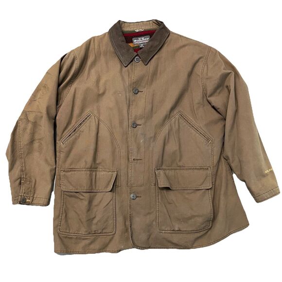 Vintage 90's Woolrich 12201 Bark Brown Blanket Lined Ranch Chore Coat 2XL